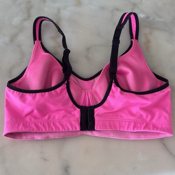 Victoria's Secret VSX Sport Bra 36D Vibrant Pink Padded Underwire Black Trim - Picture 4 of 12